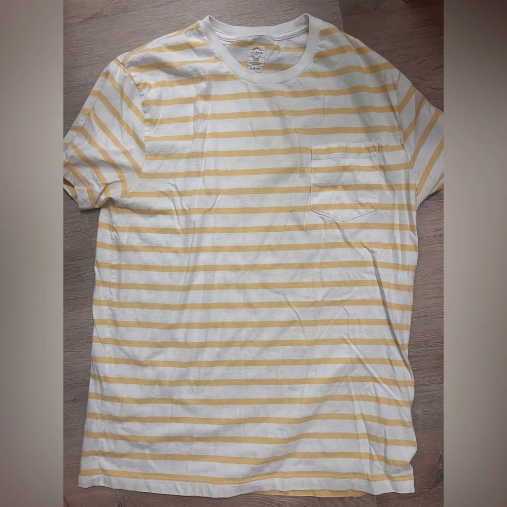 J. Crew Yellow and White Short Sleeve Tee